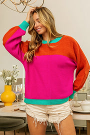 Light Bright Color Block Sweater