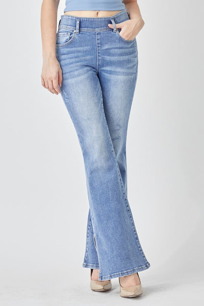 Alyssia Slit Denim Jeggings