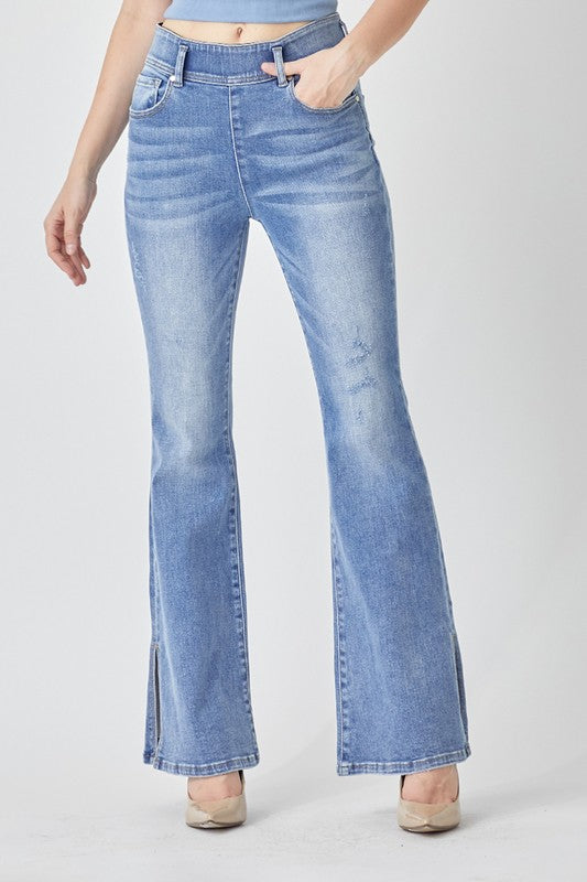 Alyssia Slit Denim Jeggings